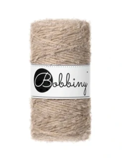 Bobbiny Bouclé 3 mm - macramé šňůra s alpakou, 100 m - Sand