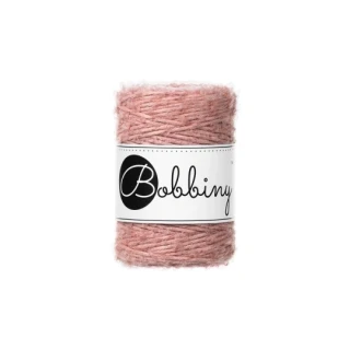 Bobbiny Bouclé 1,5 mm - macramé šňůra s alpakou, 100 m - Blush